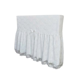 暖气片全包防尘罩子横竖式装饰美化新老式档蕾丝帘白色遮挡布