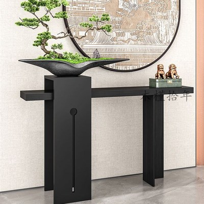 新艺术玄关台入户实木玄关桌古典风端景柜供桌靠墙长条案