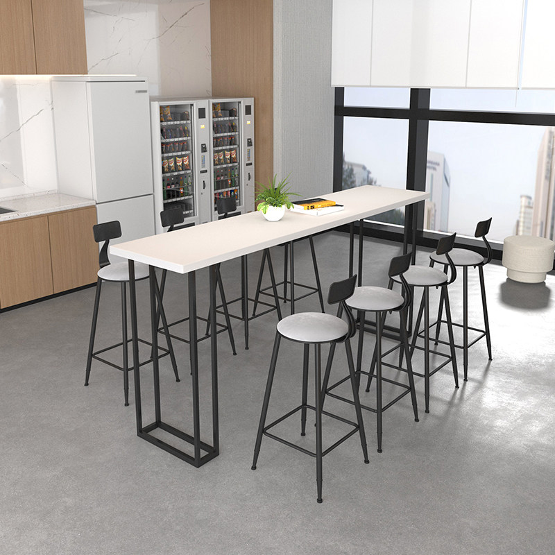 实木吧台桌家用阳台长条酒吧台商用靠墙奶茶店咖啡厅高脚桌椅