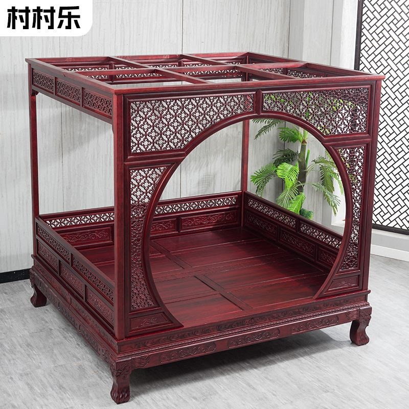 实木人床千工拔步床踏步雕花架子床仿红木家具酸枝木中式古典床