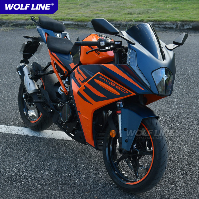 适用KTM22-23款RC390改装头罩挡风玻璃大灯罩前脸加高风挡导流罩