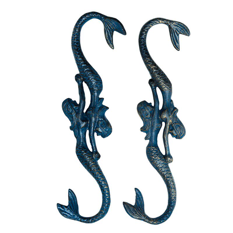 铸铁美鱼型挂钩个复古怀旧壁挂玄关创意园庭院墙饰