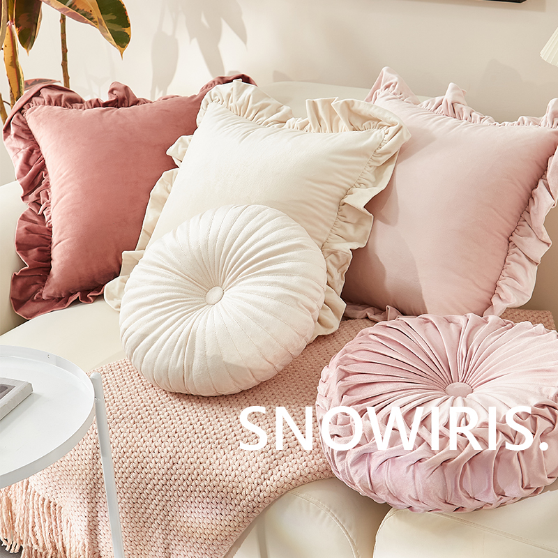 法式简约抱枕南瓜圆形靠垫客厅沙发坐垫腰枕民宿软装枕套ins装饰