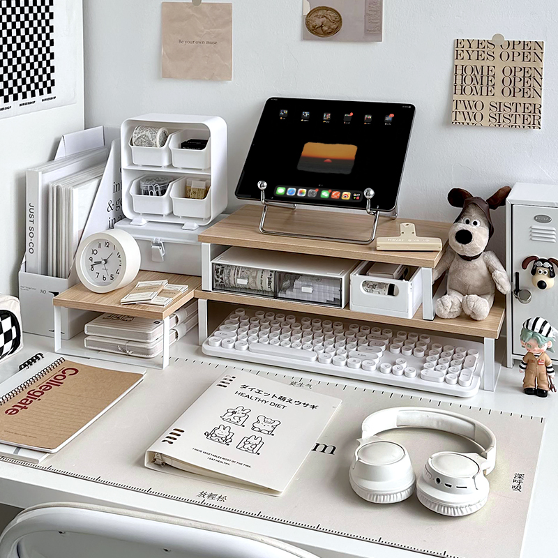 桌面增高架分层收纳架子笔记本电脑显示器学生宿舍书桌收纳置物架