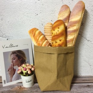 面包店装饰品陈列道具蛋糕长法棍面包篮复古棉麻布摆设餐厅展示袋