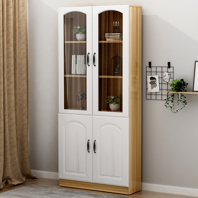 书柜一体靠墙带玻璃门家用书房落地文件收纳柜轻奢书橱窄柜组合柜,住宅家具,单个书柜,淘宝优惠券,粉丝福利购,淘宝优惠卷