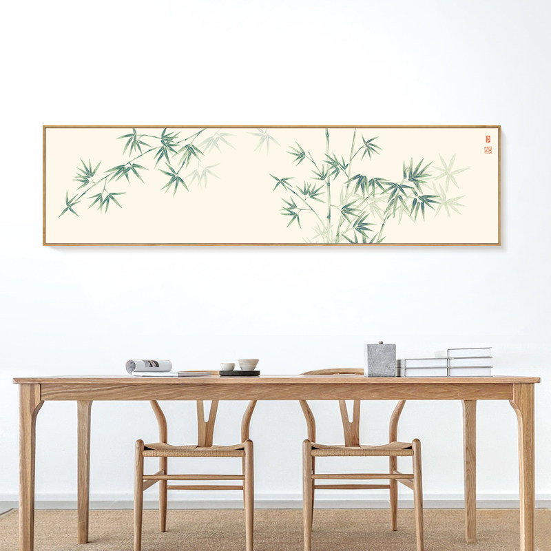 新中式竹子韵禅意客厅装饰画沙发背景墙挂画茶室书房横版墙画壁画,家居饰品,现代装饰画,淘宝优惠券,粉丝福利购,淘宝优惠卷