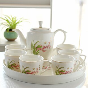 家用客厅防烫带把茶杯大容量泡茶壶 原源带过滤陶瓷功夫茶具套装