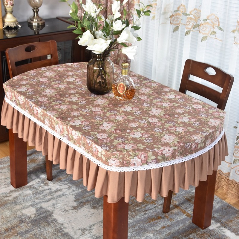 桌布椭圆形餐桌布防水桌罩正方形家用夏天田园小清新书桌布少女