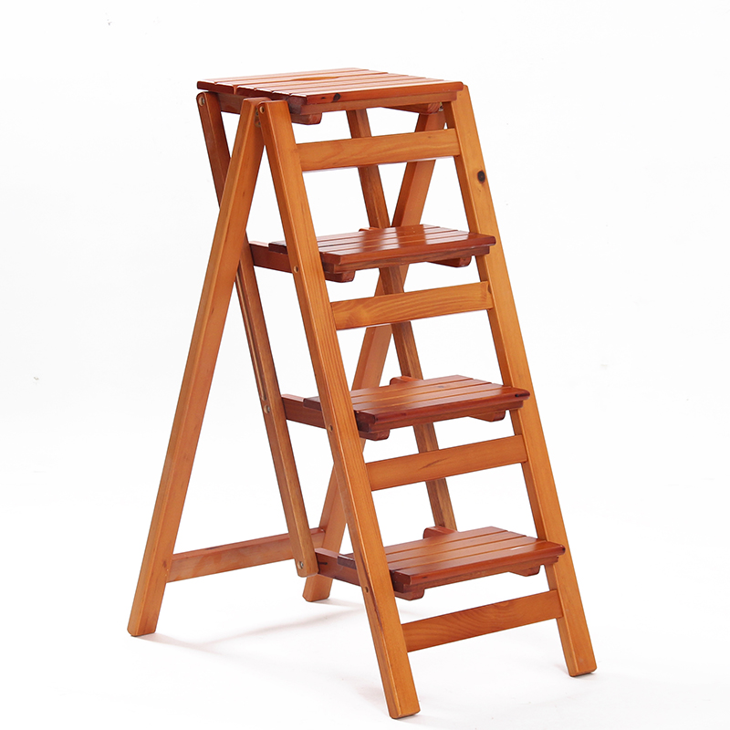 免安装实木梯子家用折叠梯加厚室内人字梯多功能二三四层登高梯凳