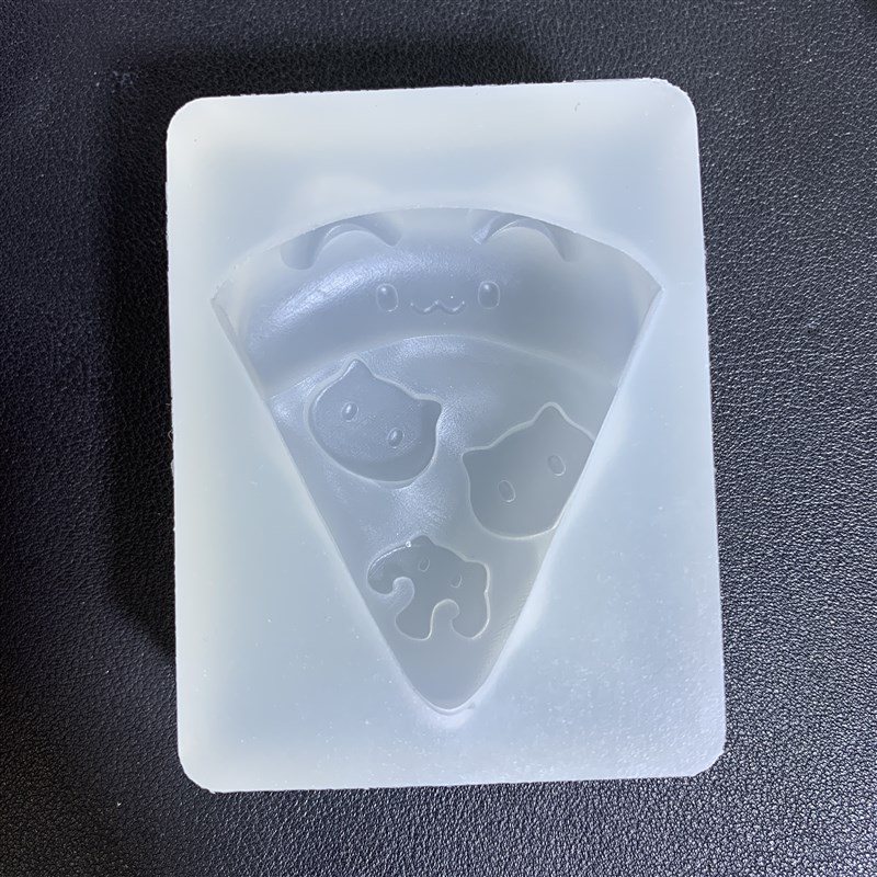 卡通披萨捏捏硅胶模具食品级:香薰蜡烛肥皂石膏滴胶模具