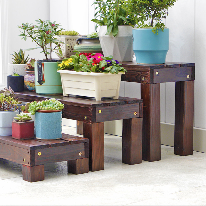 阳台实木花架盆栽花盆架花园布置多肉架子一层植物摆放长条凳花架,住宅家具,花架/花几,淘宝优惠券,粉丝福利购,淘宝优惠卷