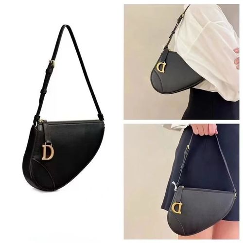 D字包包女2024春夏新款真皮迷你马鞍包头层牛皮单肩手提腋下小包