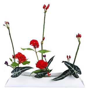 剑山小原流船型长方形插花器皿排列新样K式陶瓷花器禅意日式花道