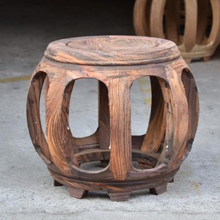 印尼黑酸枝鼓凳红木阔叶黄檀非洲酸枝实木明清古圆凳茶几凳古凳