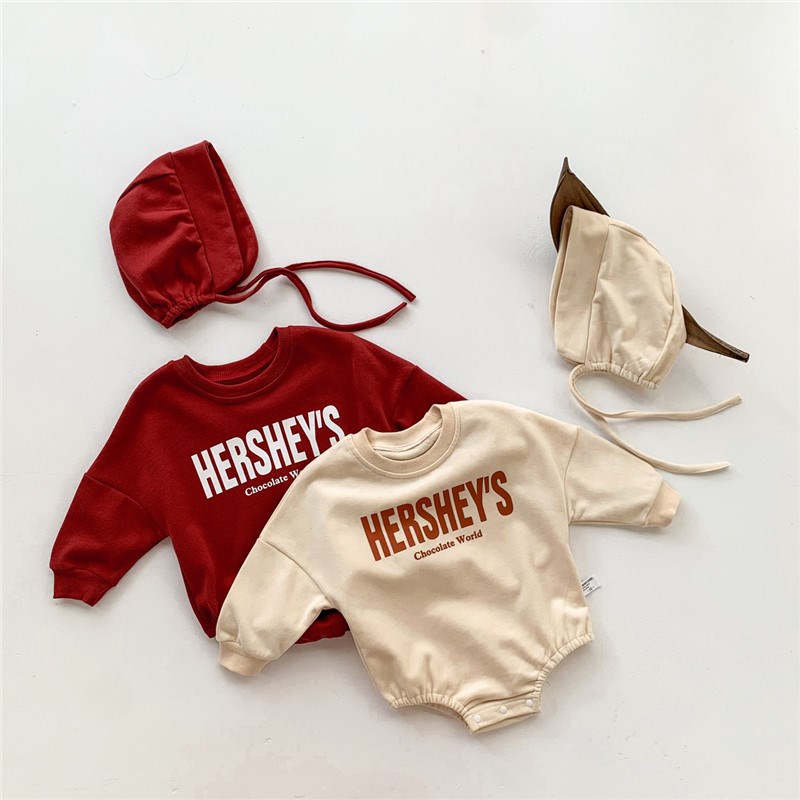 男女宝宝春秋款红色长袖连体卫衣帽子套装婴儿韩版包屁衣爬服外套