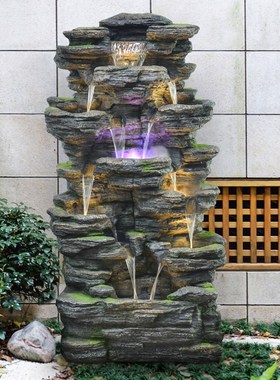 大型假山流水喷泉盆景装饰摆件客厅阳台家居饰品乔迁开Z业礼品摆