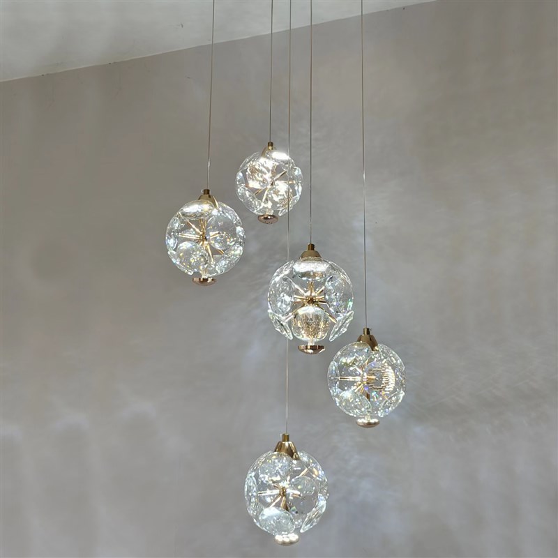 餐厅吊灯三头饭厅灯圆形现代简约家用轻奢 大气水晶餐桌餐吊灯具