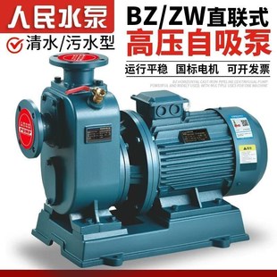 管道离心泵上海排污泵大流量增压泵 人民BZ自吸泵ZW污水泵380V卧式