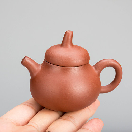 ronkin袖珍宜兴指尖茶壶倒立迷你紫砂壶创意小号茶盘摆件茶宠