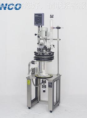 玻璃璃釜 FC1003开盖式夹层玻反应器 1L双玻璃FC1003反应釜 层s0e