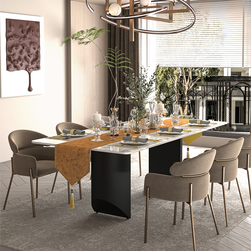 GULAN古兰桌旗防油防水皮革轻奢高端现代简约高级感长条茶几布