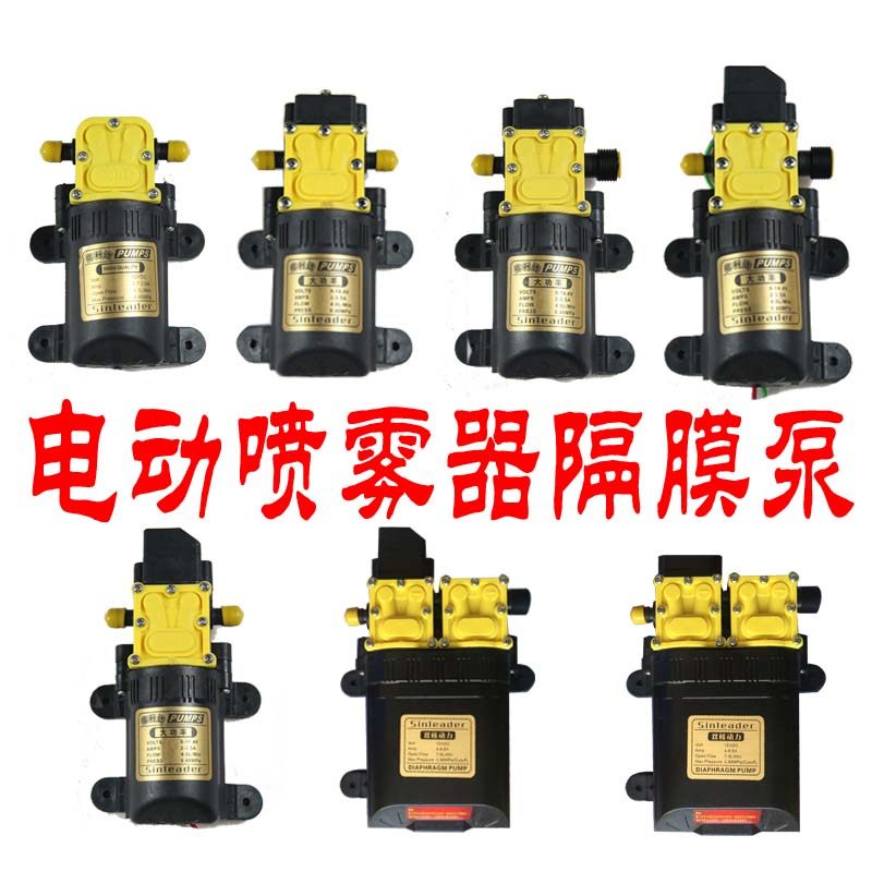 农用喷雾器水泵大功率12V连体双泵单泵自吸小型高压隔膜泵打药泵