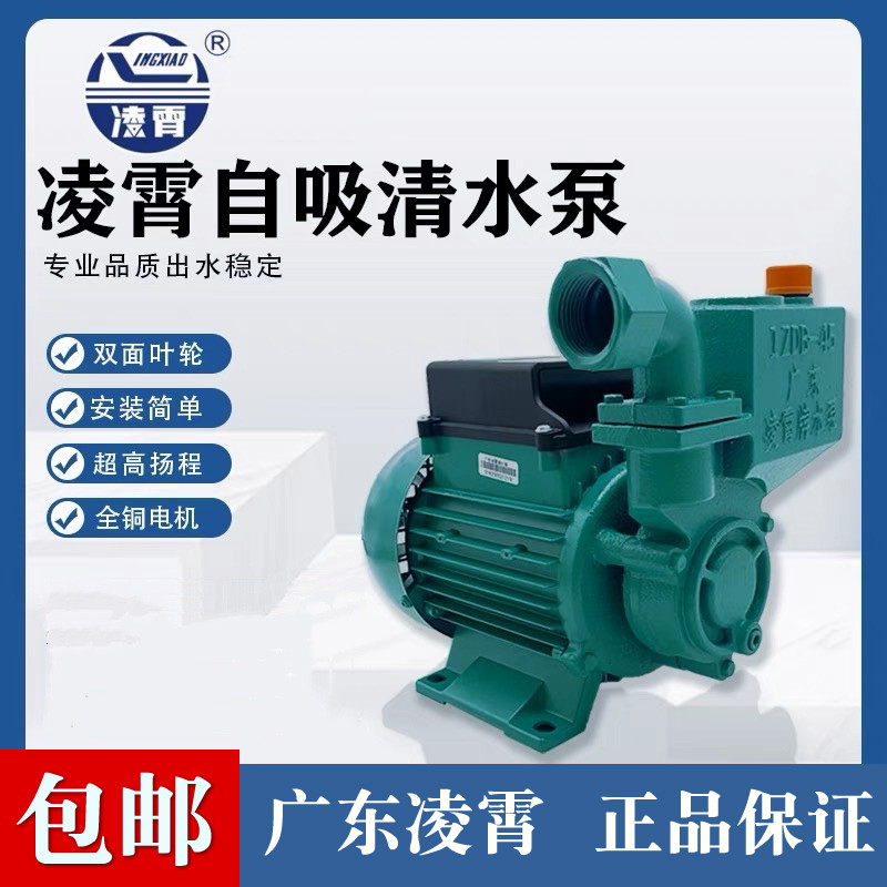 广东凌霄水泵1ZDB自吸清水泵家用自来水增压泵农用灌溉抽水机