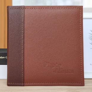 7寸80张相册高档小巧单张竖版皮面塑封商务家庭版插页式纪念册