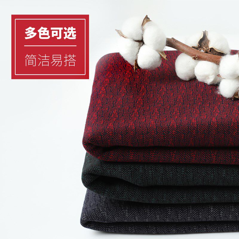 中老年爸爸本命年红色毛衣加绒加厚中年男士冬装假两件保暖打底衫