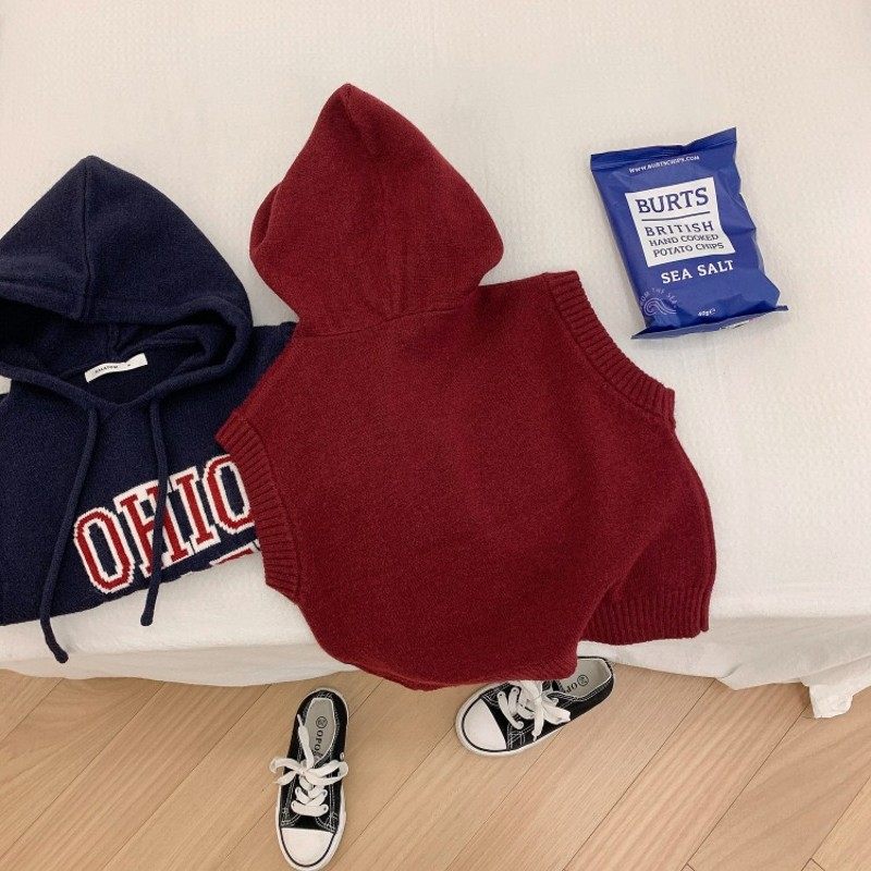 韩国新品童装儿童学院风针织马甲男女童毛线无袖背心宝宝休闲毛衣