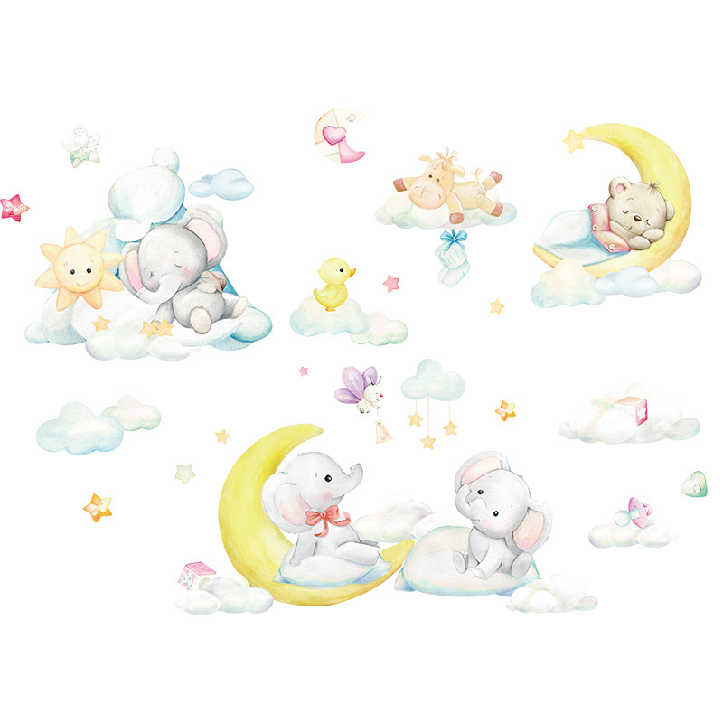 卡通小图案装饰品贴画墙贴纸自粘婴儿房墙上墙面创意卧室房间布置,家居饰品,软装墙贴,淘宝优惠券,粉丝福利购,淘宝优惠卷