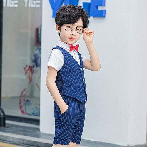 儿童主持礼服花童男童春夏男孩宝宝朗诵幼儿园演出服西装套装婚礼