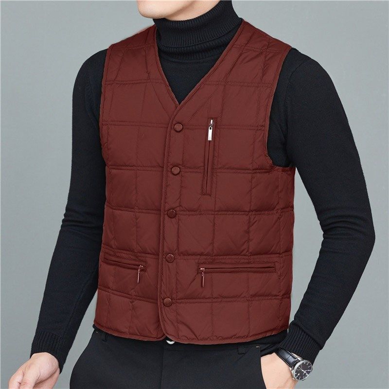 秋冬季新款中老年保暖背心爸爸装加绒棉马甲男士V领大码休闲马夹,男装,常规马甲,淘宝优惠券,粉丝福利购,淘宝优惠卷