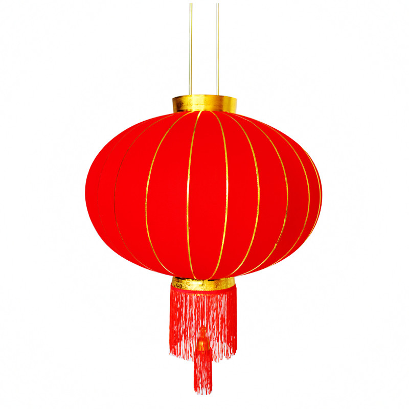大红植绒布中式宫灯新年货福字喜庆户外乔迁防水元旦阳台装饰灯笼
