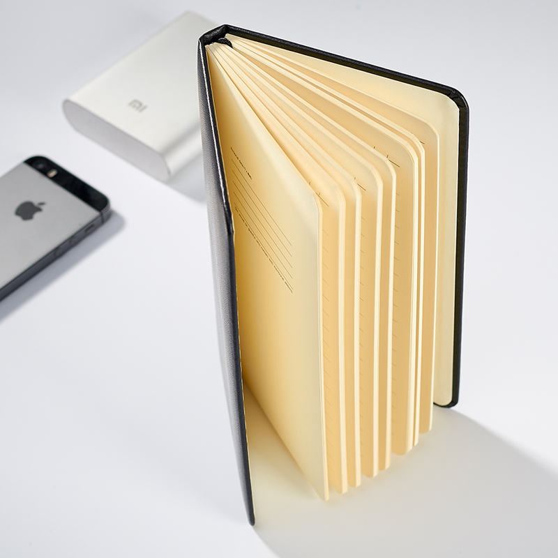 博文A5记事本B5笔记本子记事本商务黑色PU软皮面大学生日记加厚小