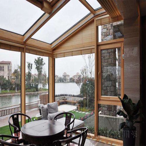 中欧式铝包木阳光房断桥铝门窗隔音隔热中空钢化玻璃顶封阳台定制