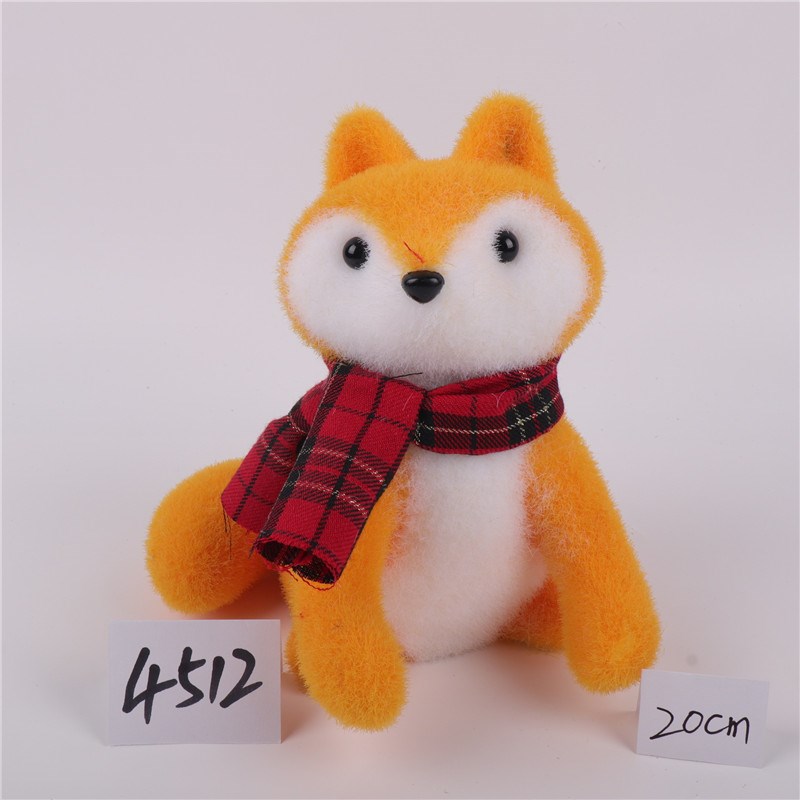 圣诞装饰用品桌面摆设草编浣熊摆饰泡沫狐狸橱窗场景柜台布置摆件