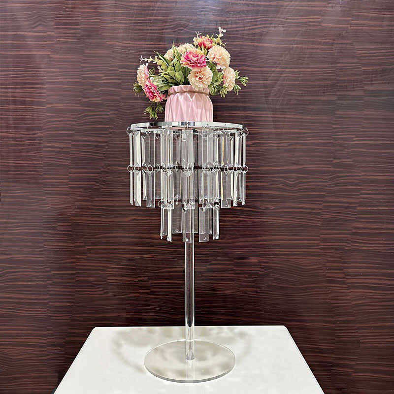 新款婚庆水晶冰条花器婚礼宴会主桌发光装饰插花器桌花摆件精装饰