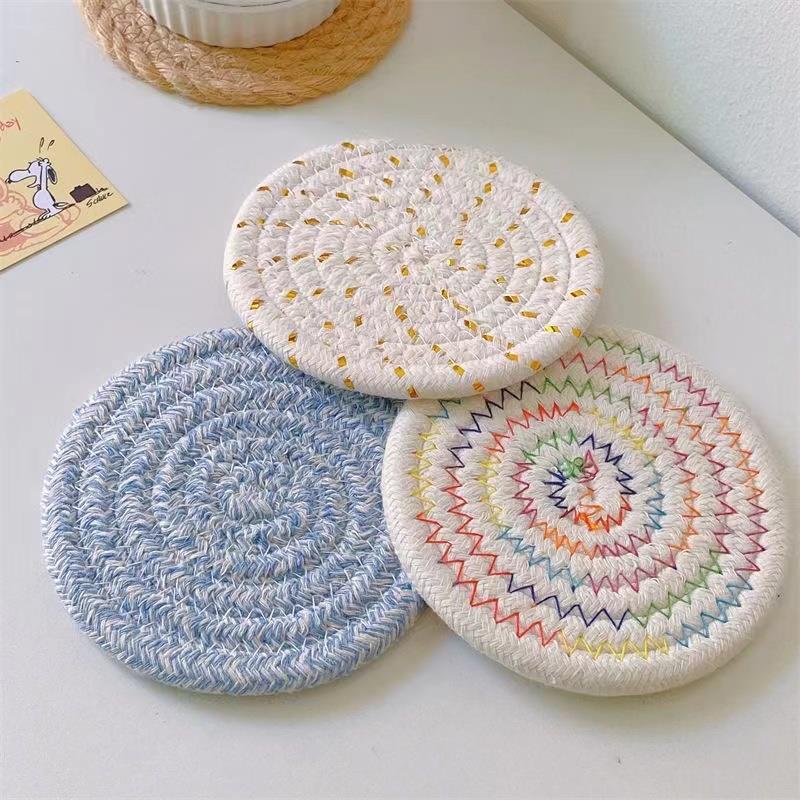 隔热棉线 线杯垫防烫碗垫子家用餐盘垫ins风编织家用餐桌加厚砂锅