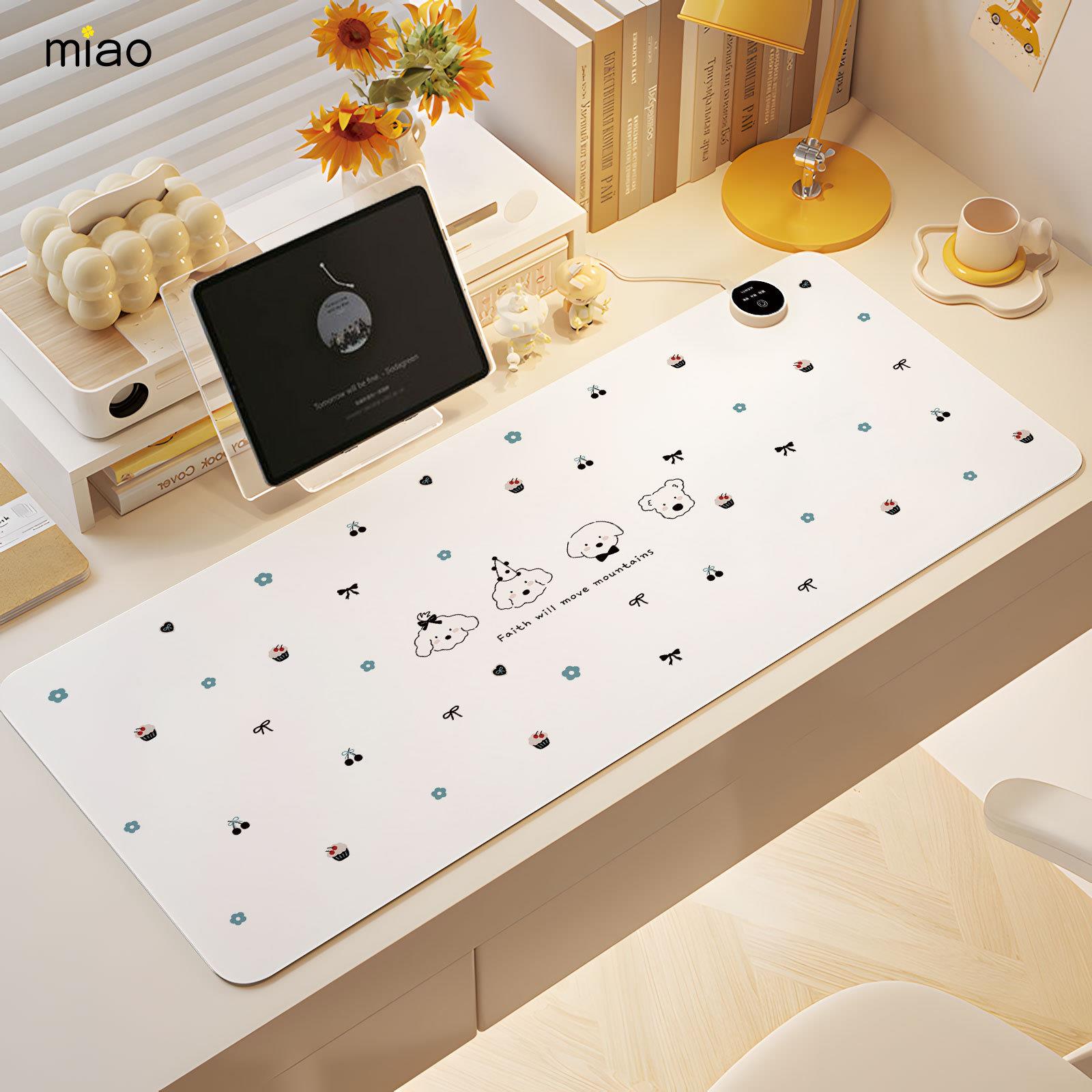 加热鼠标垫超大发热暖桌垫女生办公室电脑桌面垫冬天书桌写字暖手