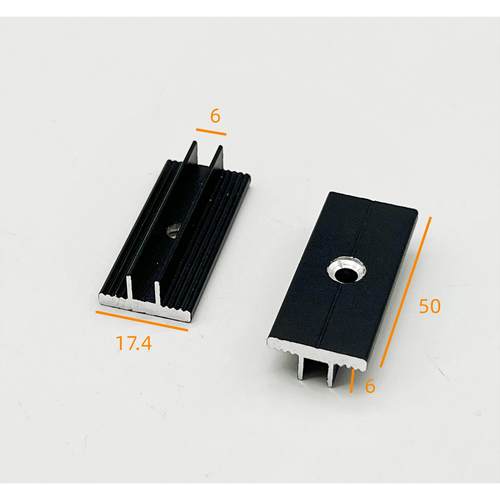 户外硬木菠萝格扣件 木塑配件 铝合金平卡扣 黑色T型地板连接件