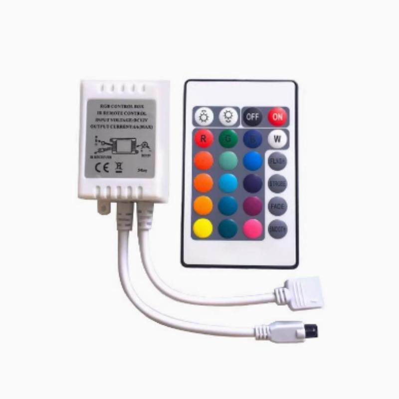 rgb灯带控制器12v24伏LED灯带七彩红外无线 线遥控器24键大小功率