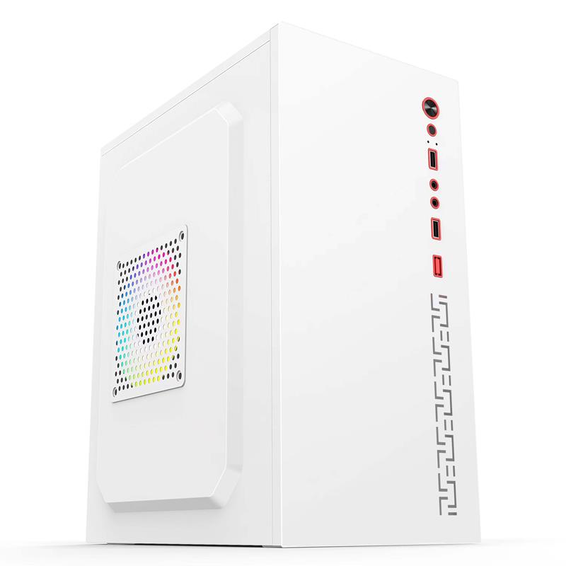 白色M-ATX台式电脑侧透USB3.0游戏玻璃diy大小主机空机箱电源水冷