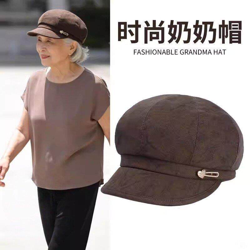 中老年鸭舌帽老太太薄款帽子女妈妈布帽八角帽婆婆帽奶奶帽大帽簷