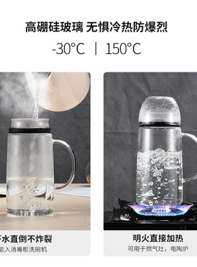 泡柠檬耐热凉水瓶宝宝玻璃壶装开水杯冰水壶泡花茶凉壶全密封大号