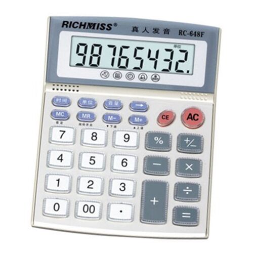 RICHMISS锐奇RC-648F 语音计算器 8位数真人发音 透明键