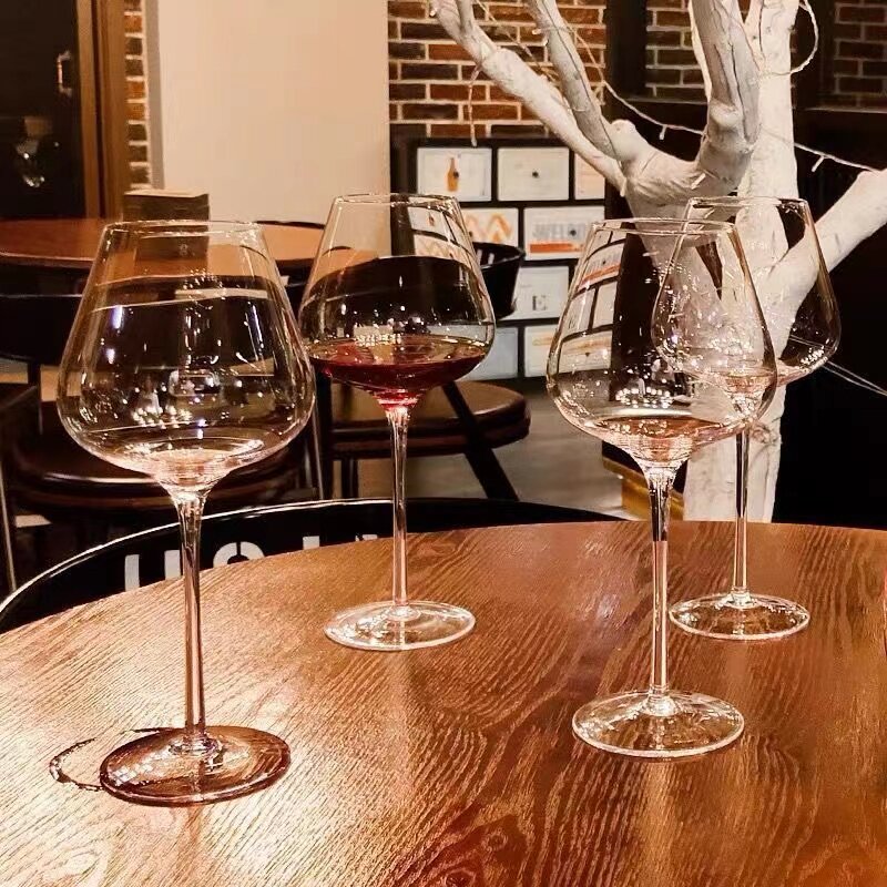 勃艮第红酒杯家用水晶玻璃葡萄酒杯大号欧式小奢华大肚高脚杯套装