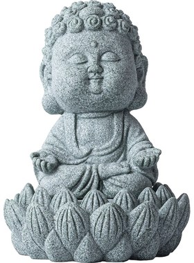 青砂石如来小佛摆件创意园艺盆景鱼缸微景观造景茶宠茶玩线香装饰