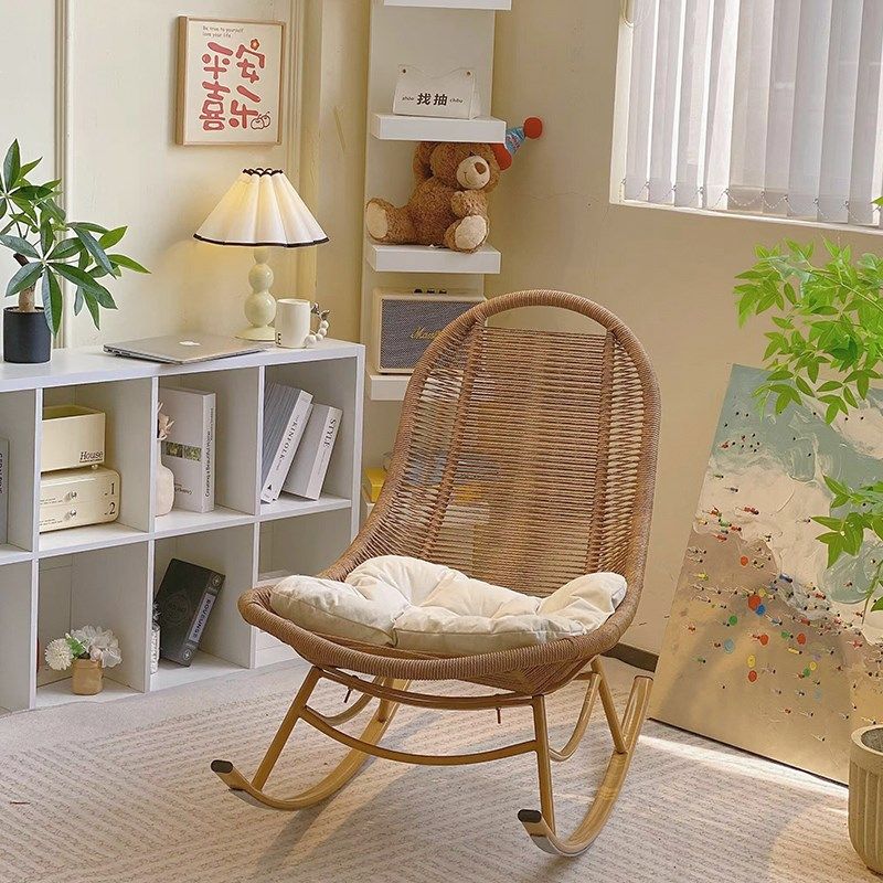 单人阳台休闲藤椅庭院园懒人舒服久坐沙发躺椅中复古老式摇摇椅,住宅家具,阳台椅,淘宝优惠券,粉丝福利购,淘宝优惠卷